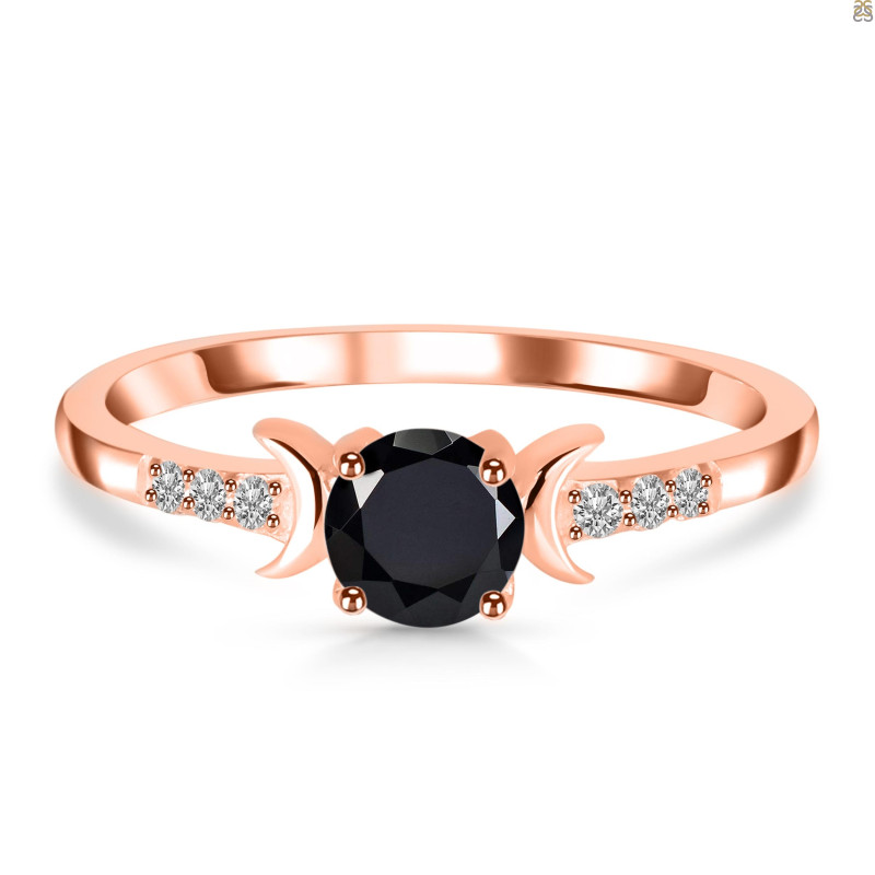 Black Tourmaline & White Topaz Ring BLS-RDR-2845.