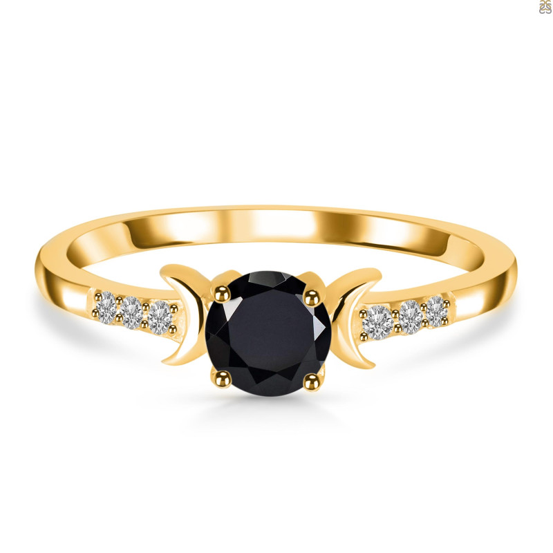 Black Tourmaline & White Topaz Ring BLS-RDR-2845.