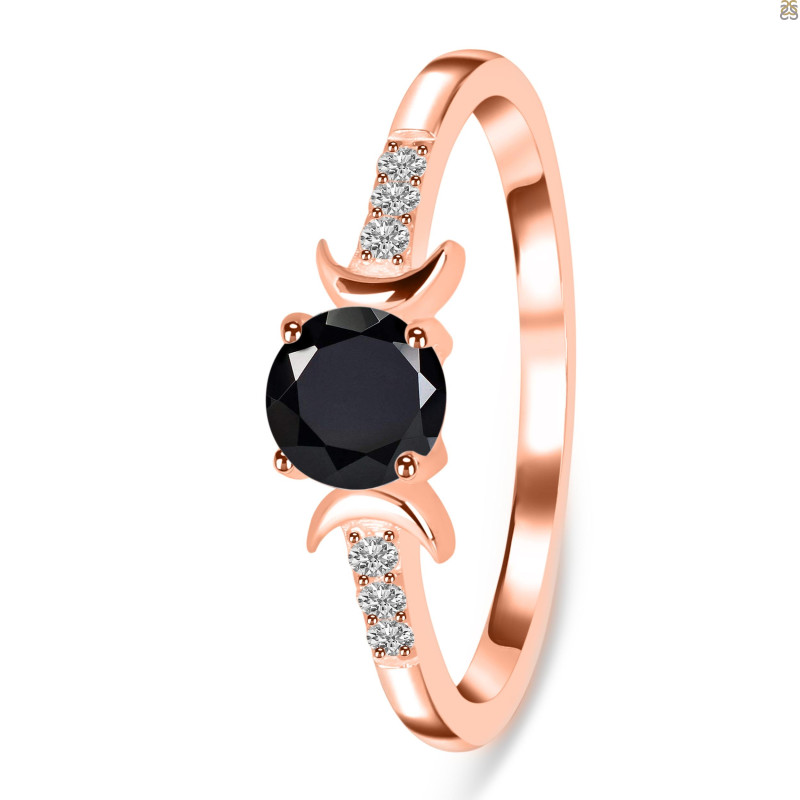 Black Tourmaline & White Topaz Ring BLS-RDR-2845.
