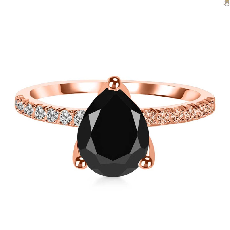 Black Tourmaline & White Topaz Ring BLS-RDR-2860.