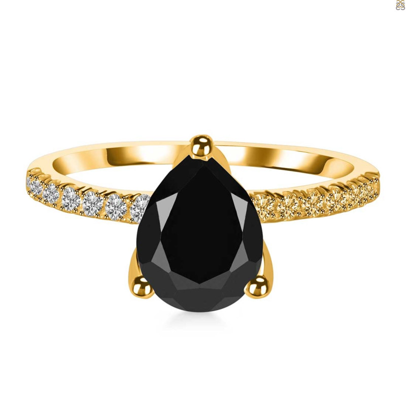 Black Tourmaline & White Topaz Ring BLS-RDR-2860.