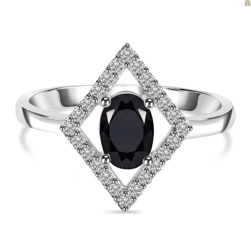 Black Tourmaline & White Topaz Ring BLS-RR-134.