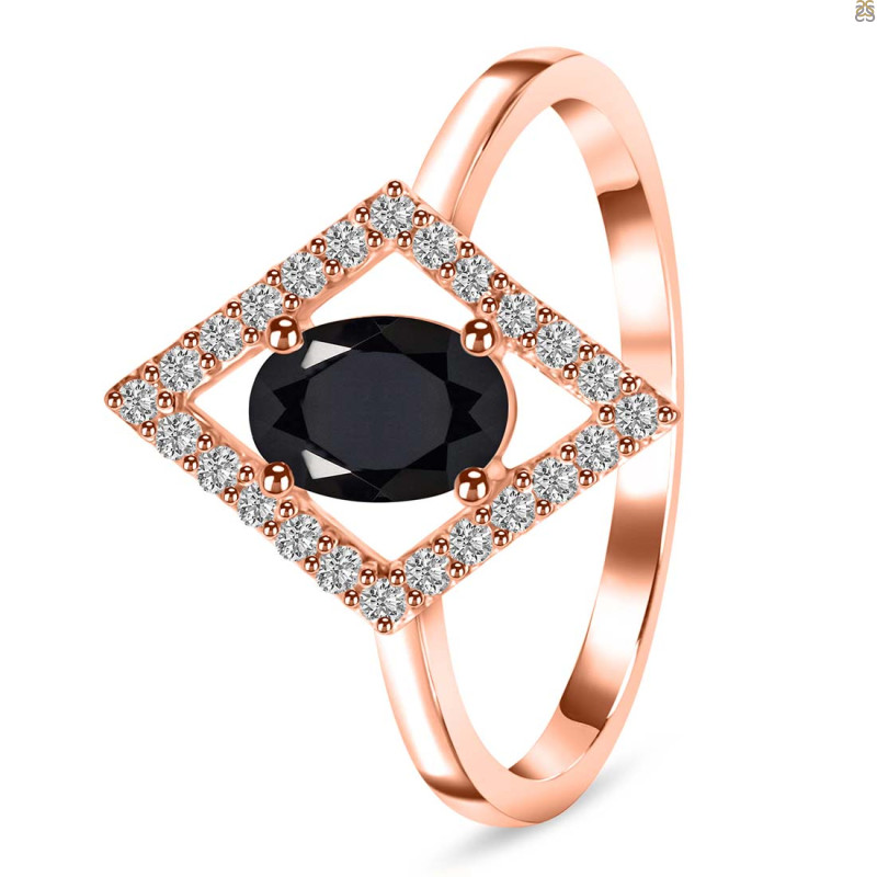 Black Tourmaline & White Topaz Ring BLS-RR-134.