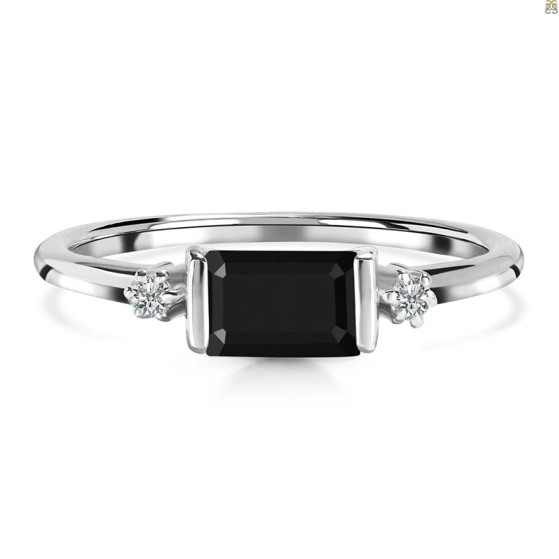 Black Tourmaline & White Topaz Ring BLS-RR-135.