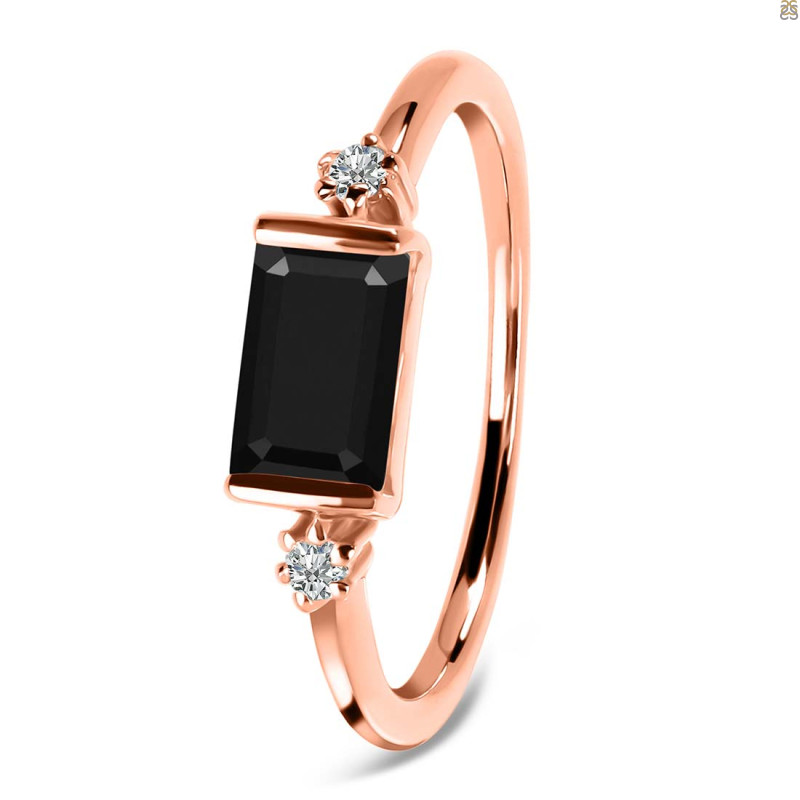 Black Tourmaline & White Topaz Ring BLS-RR-135.