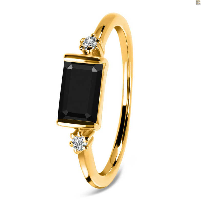 Black Tourmaline & White Topaz Ring BLS-RR-135.