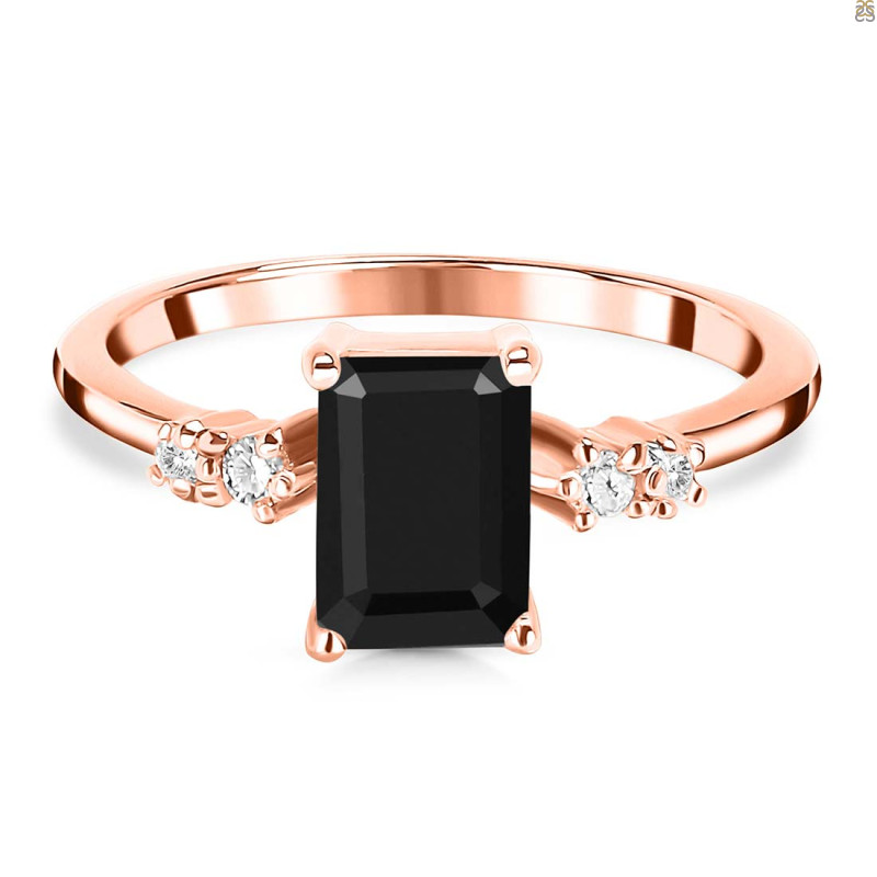 Black Tourmaline & White Topaz Ring BLS-RR-139.