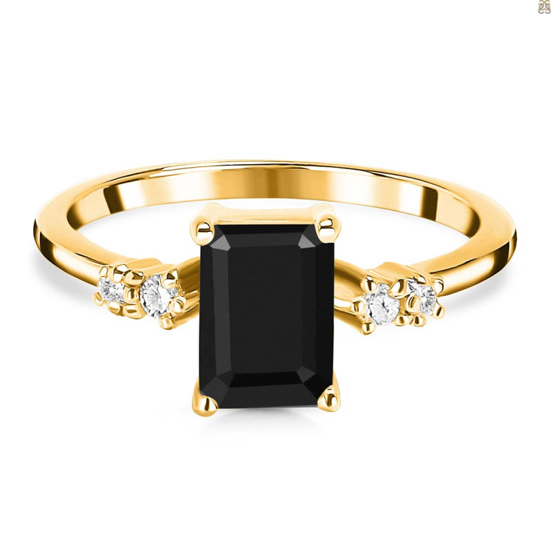 Black Tourmaline & White Topaz Ring BLS-RR-139.