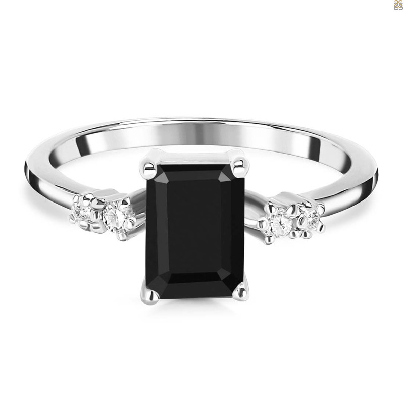 Black Tourmaline & White Topaz Ring BLS-RR-139.