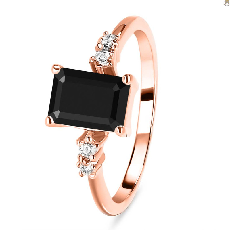 Black Tourmaline & White Topaz Ring BLS-RR-139.
