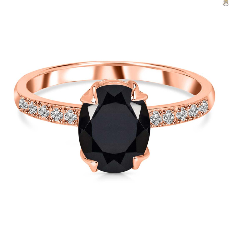 Black Tourmaline & White Topaz Ring BLS-RR-207.