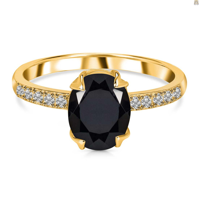 Black Tourmaline & White Topaz Ring BLS-RR-207.
