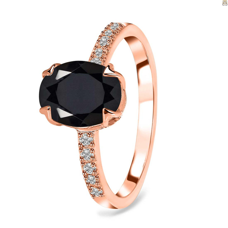 Black Tourmaline & White Topaz Ring BLS-RR-207.