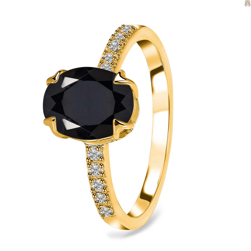 Black Tourmaline & White Topaz Ring BLS-RR-207.