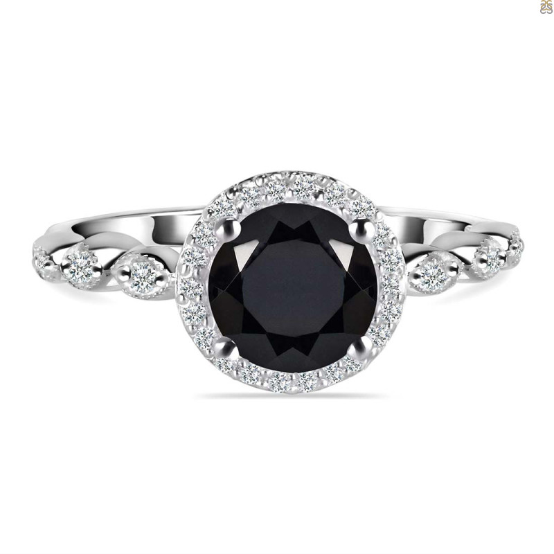 Black Tourmaline & White Topaz Ring BLS-RR-267.