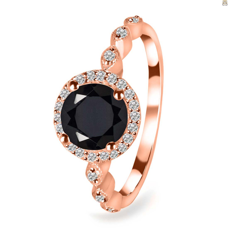 Black Tourmaline & White Topaz Ring BLS-RR-267.