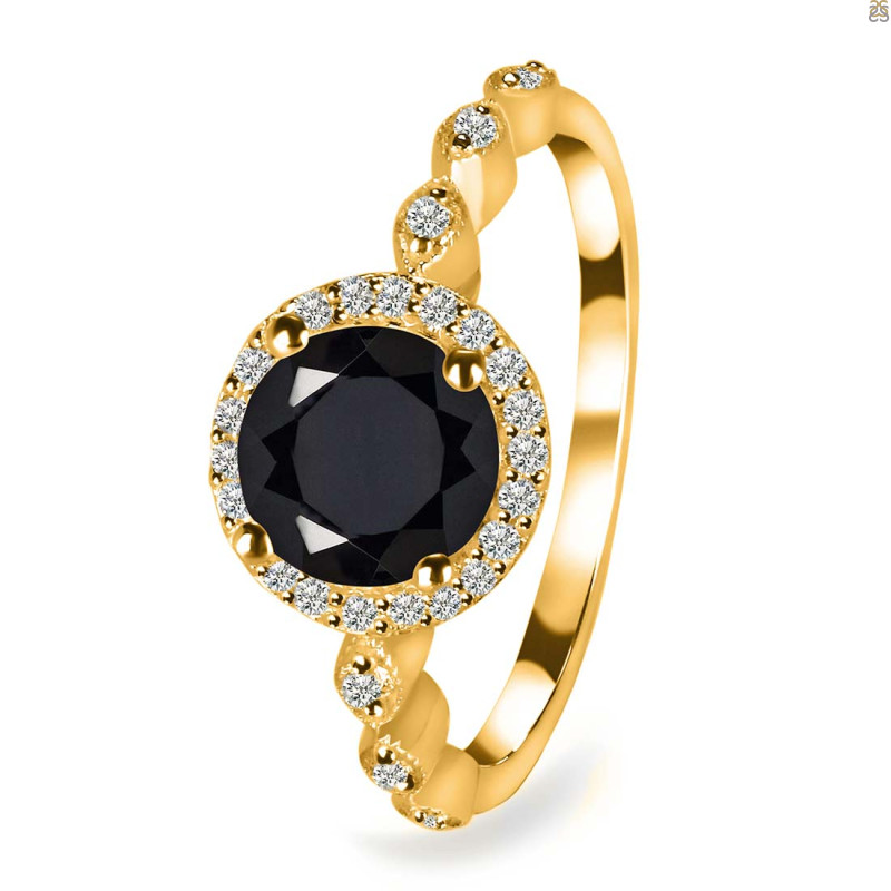 Black Tourmaline & White Topaz Ring BLS-RR-267.