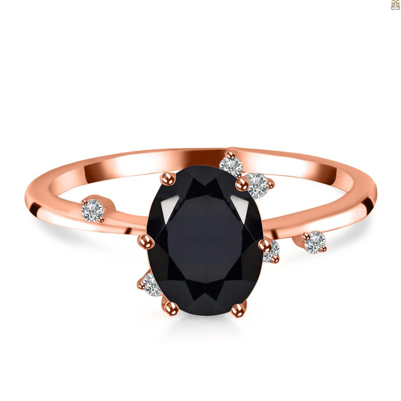 Black Tourmaline & White Topaz Ring BLS-RR-318.