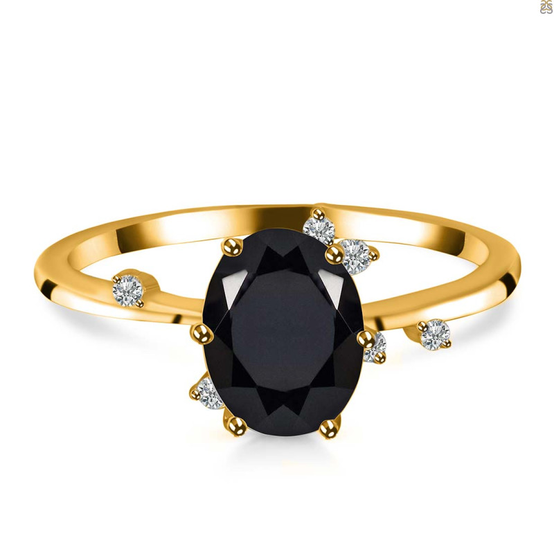 Black Tourmaline & White Topaz Ring BLS-RR-318.