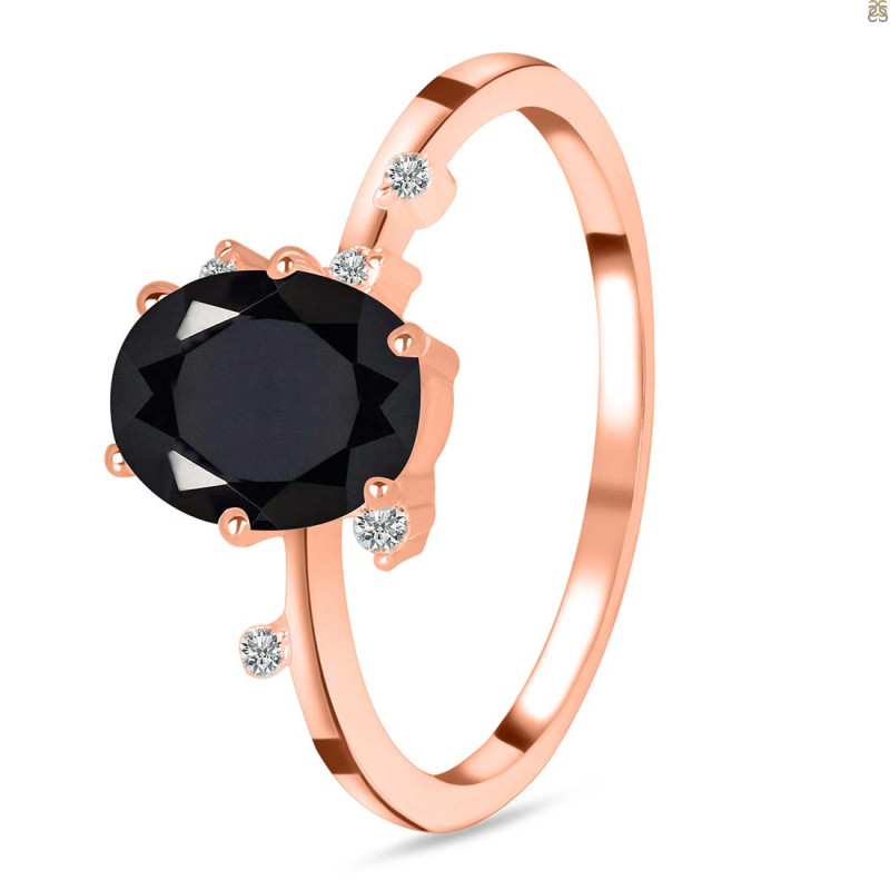 Black Tourmaline & White Topaz Ring BLS-RR-318.