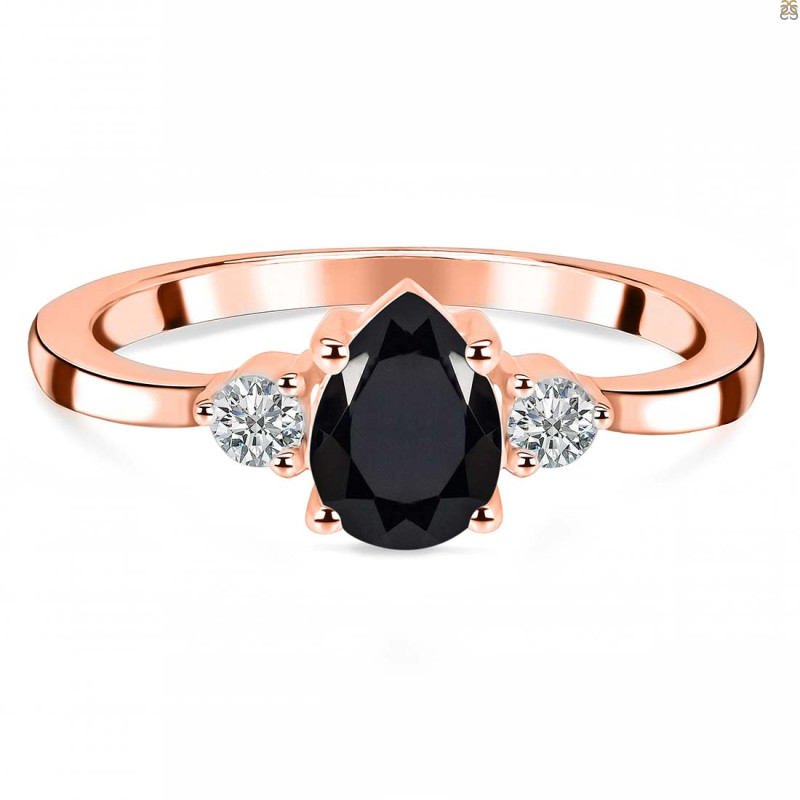 Black Tourmaline & White Topaz Ring BLS-RR-335.