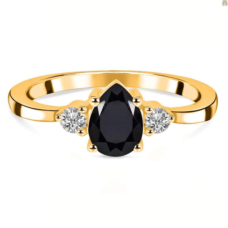 Black Tourmaline & White Topaz Ring BLS-RR-335.