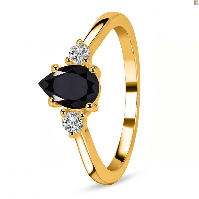 Black Tourmaline & White Topaz Ring BLS-RR-335.