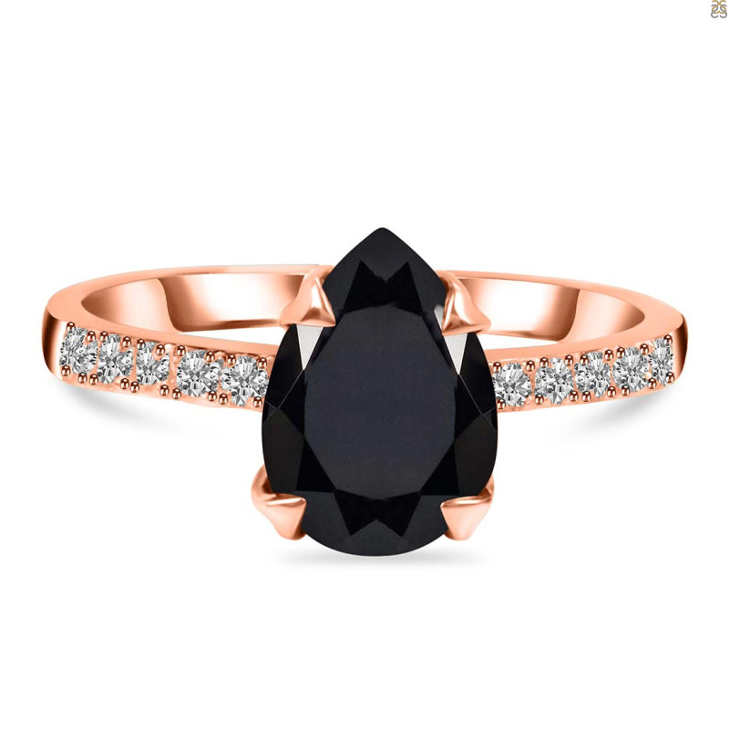 Black Tourmaline & White Topaz Ring BLS-RR-344A.