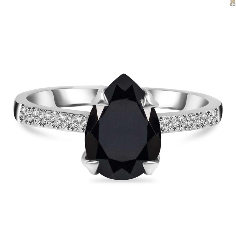 Black Tourmaline & White Topaz Ring BLS-RR-344A.