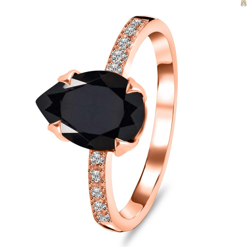 Black Tourmaline & White Topaz Ring BLS-RR-344A.