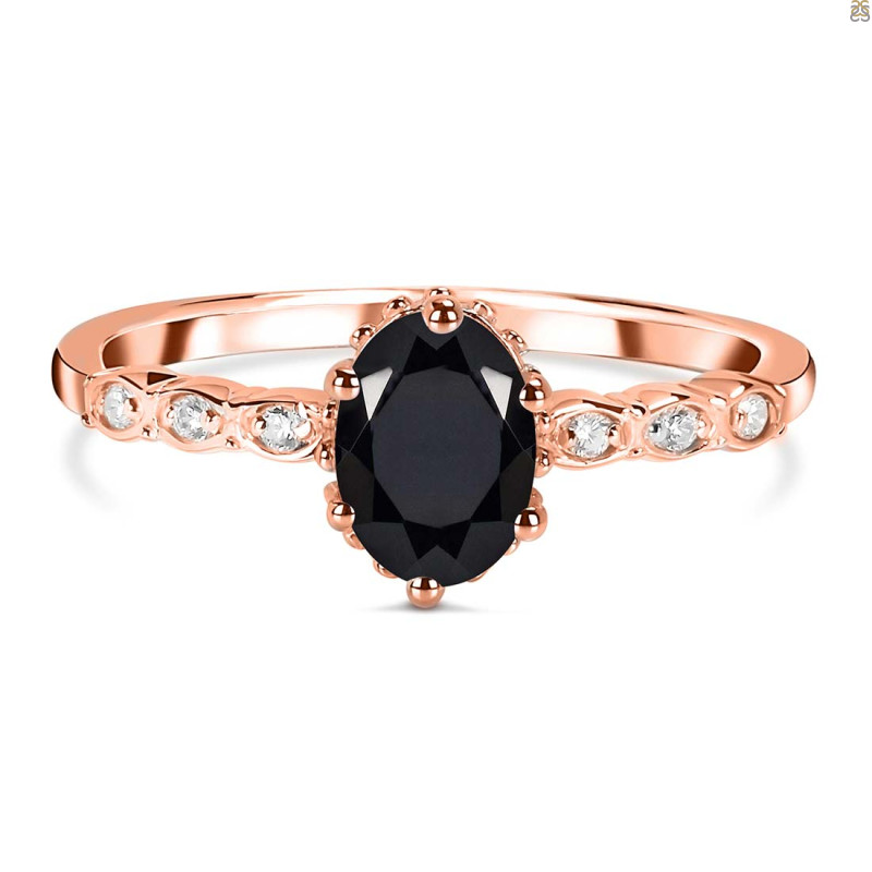 Black Tourmaline & White Topaz Ring BLS-RR-35.