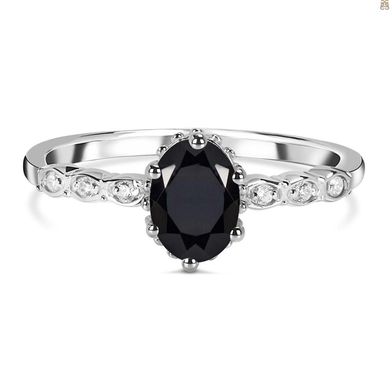 Black Tourmaline & White Topaz Ring BLS-RR-35.