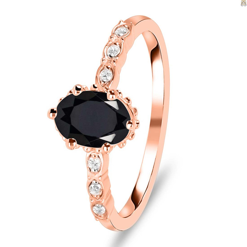 Black Tourmaline & White Topaz Ring BLS-RR-35.