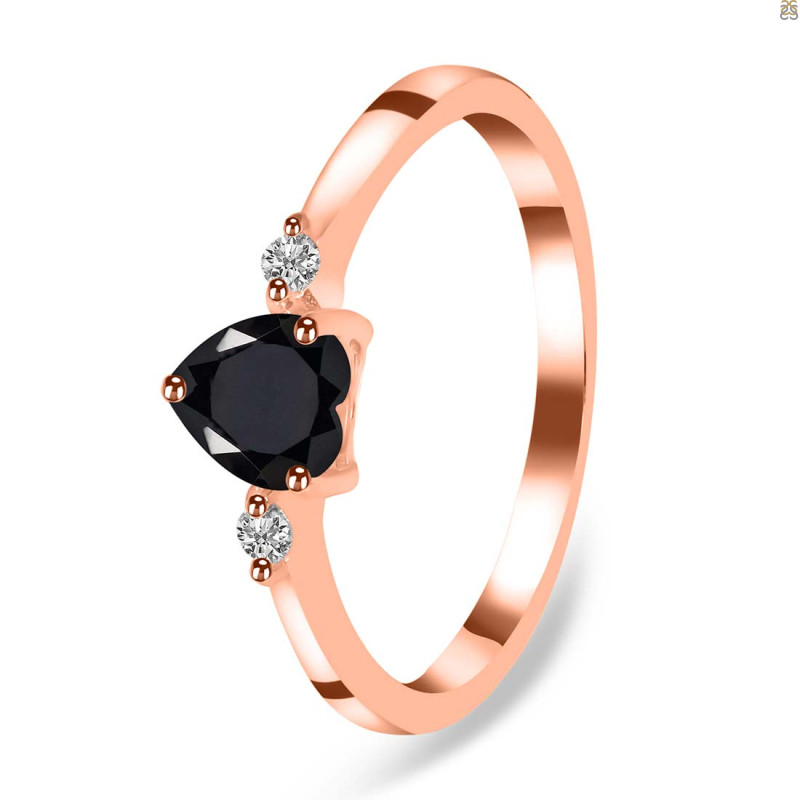  Black Tourmaline & White Topaz Ring BLS-RR-425.
