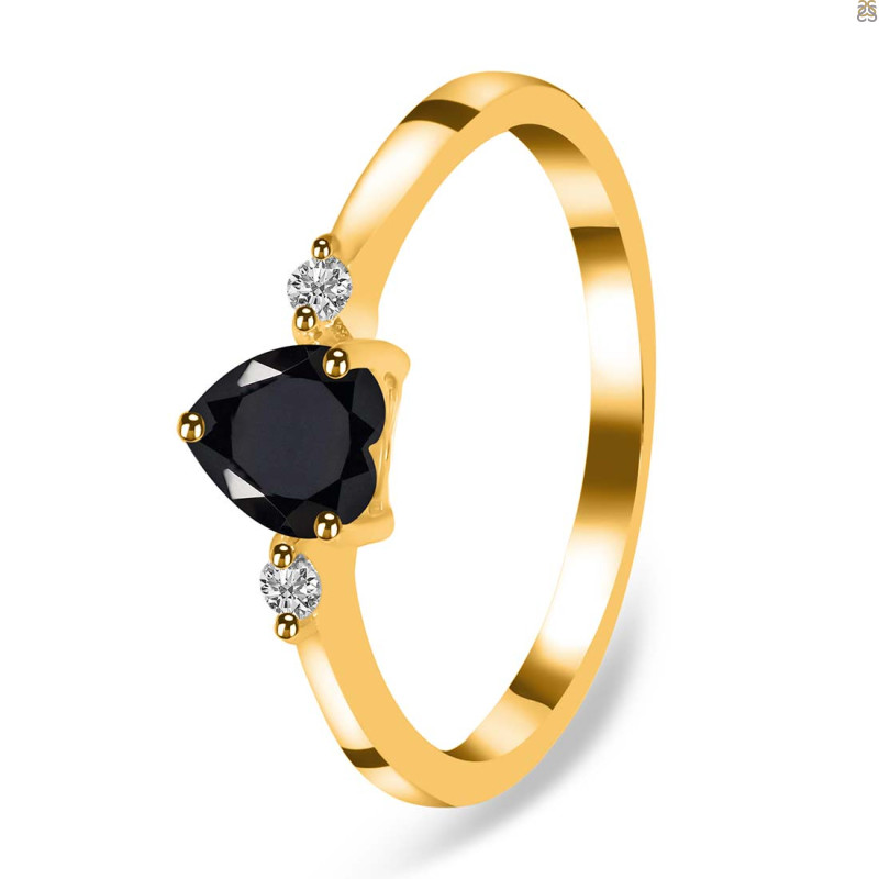  Black Tourmaline & White Topaz Ring BLS-RR-425.