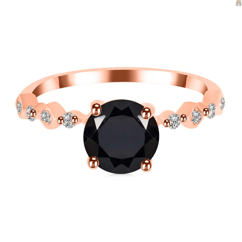  Black Tourmaline & White Topaz Ring BLS-RR-426.