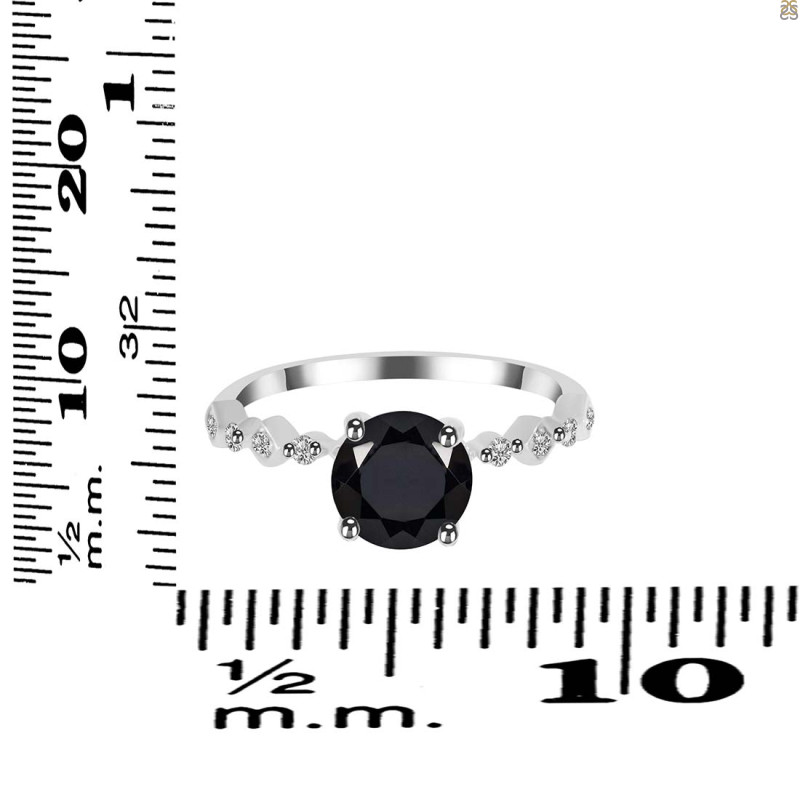  Black Tourmaline & White Topaz Ring BLS-RR-426.