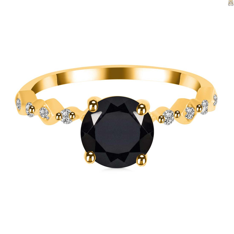  Black Tourmaline & White Topaz Ring BLS-RR-426.