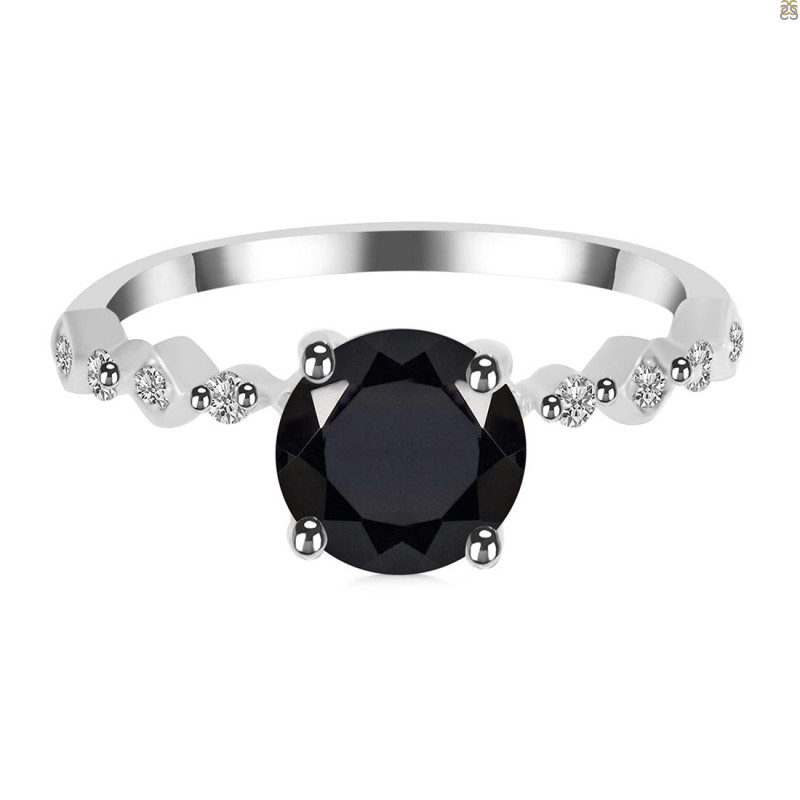  Black Tourmaline & White Topaz Ring BLS-RR-426.