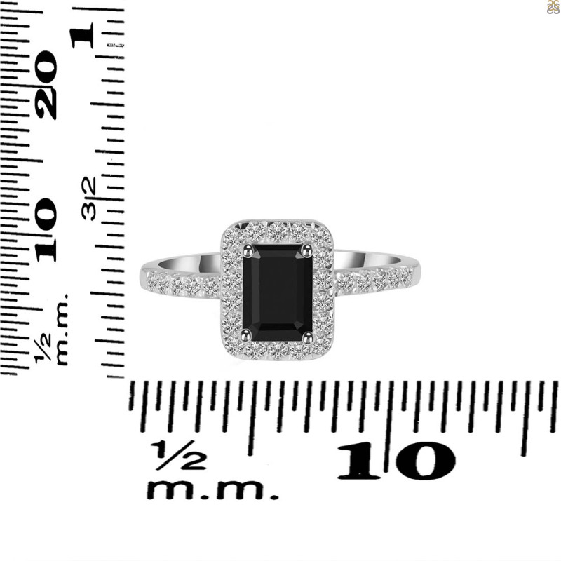 Black Tourmaline & White Topaz Ring BLS-RR-432.