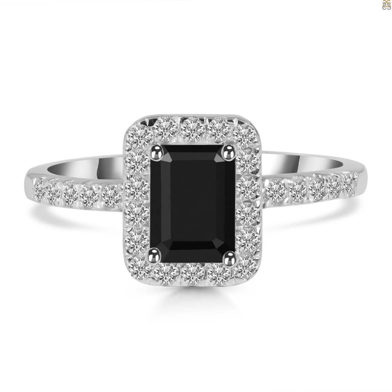  Black Tourmaline & White Topaz Ring BLS-RR-432.