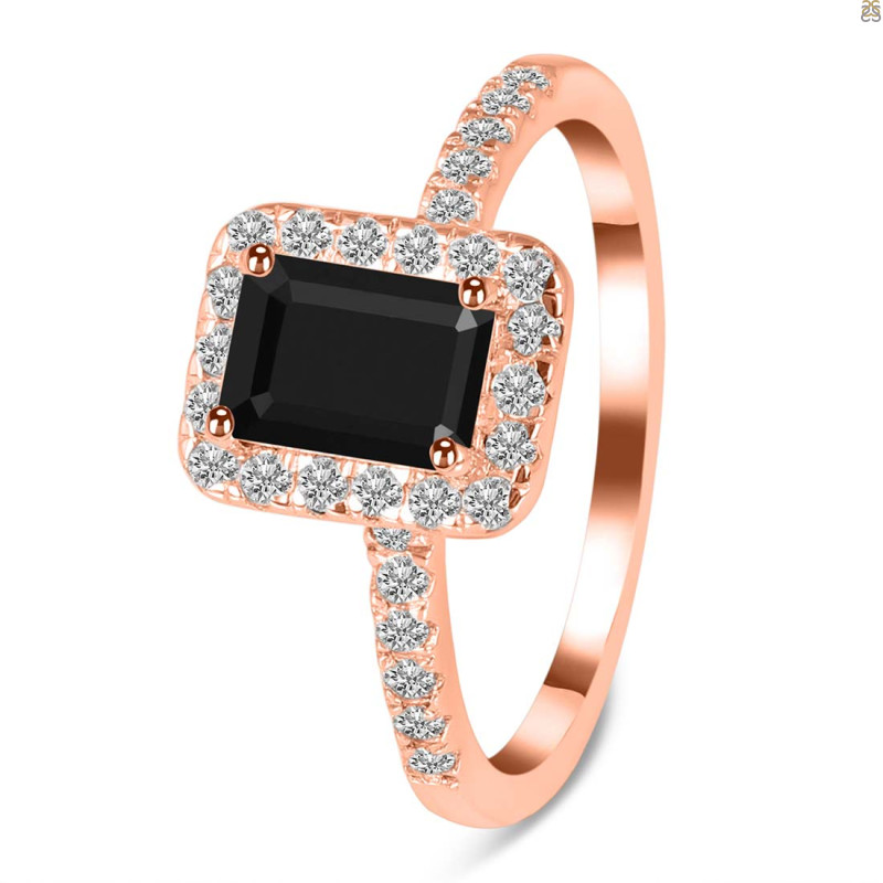  Black Tourmaline & White Topaz Ring BLS-RR-432.