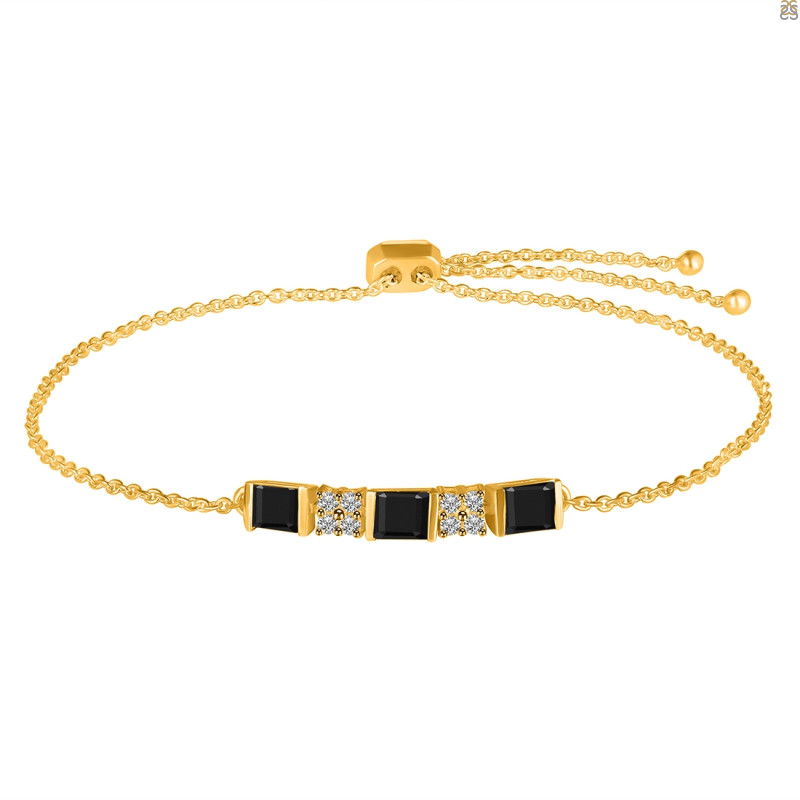Black Tourmaline & White Topaz Bracelet BLS-RDB-147.