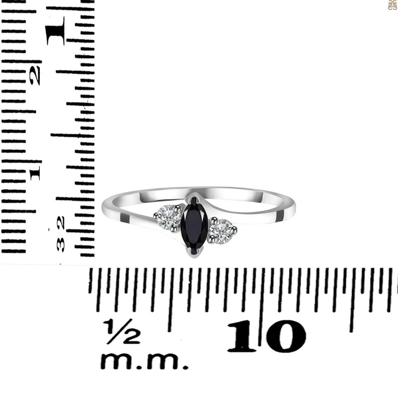 Black Tourmaline & White Topaz Ring BLS-RDR-2681.