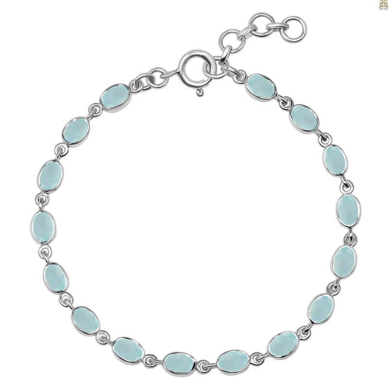 Blue Chalcedony Bracelet BLX-RDB-117-CUT.