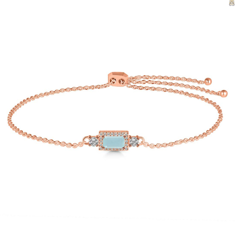Blue Chalcedony & White Topaz Bracelet