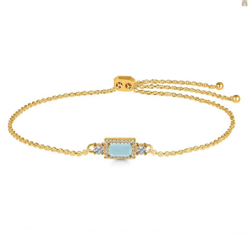 Blue Chalcedony & White Topaz Bracelet BLX-RDB-140.