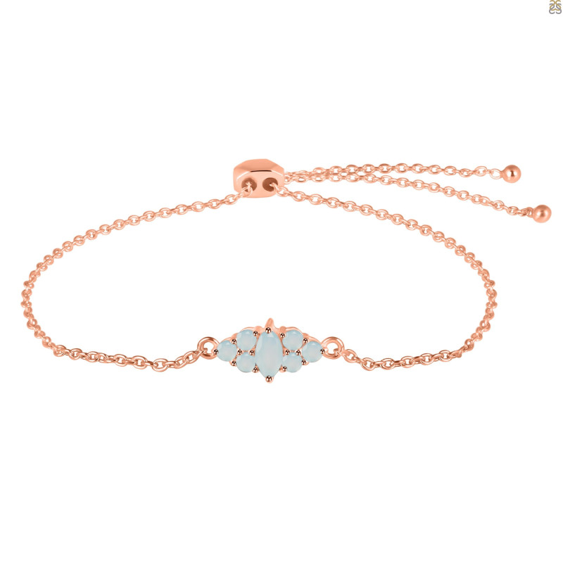 Blue Chalcedony Bracelet With Adjustable Camera Lock BLX-RDB-142.