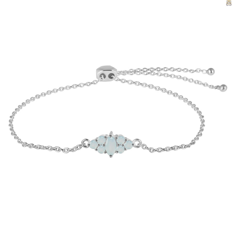 Blue Chalcedony Bracelet With Adjustable Camera Lock BLX-RDB-142.