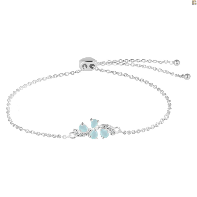 Blue Chalcedony Bracelet With Adjustable Camera Lock BLX-RDB-148.